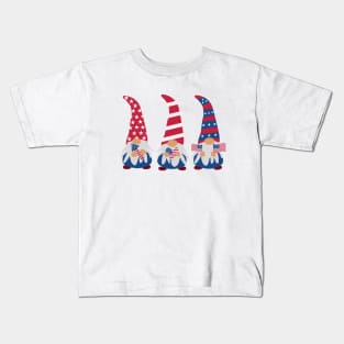 Cute Gnomes Celebrating independence day Patriotic Kids T-Shirt